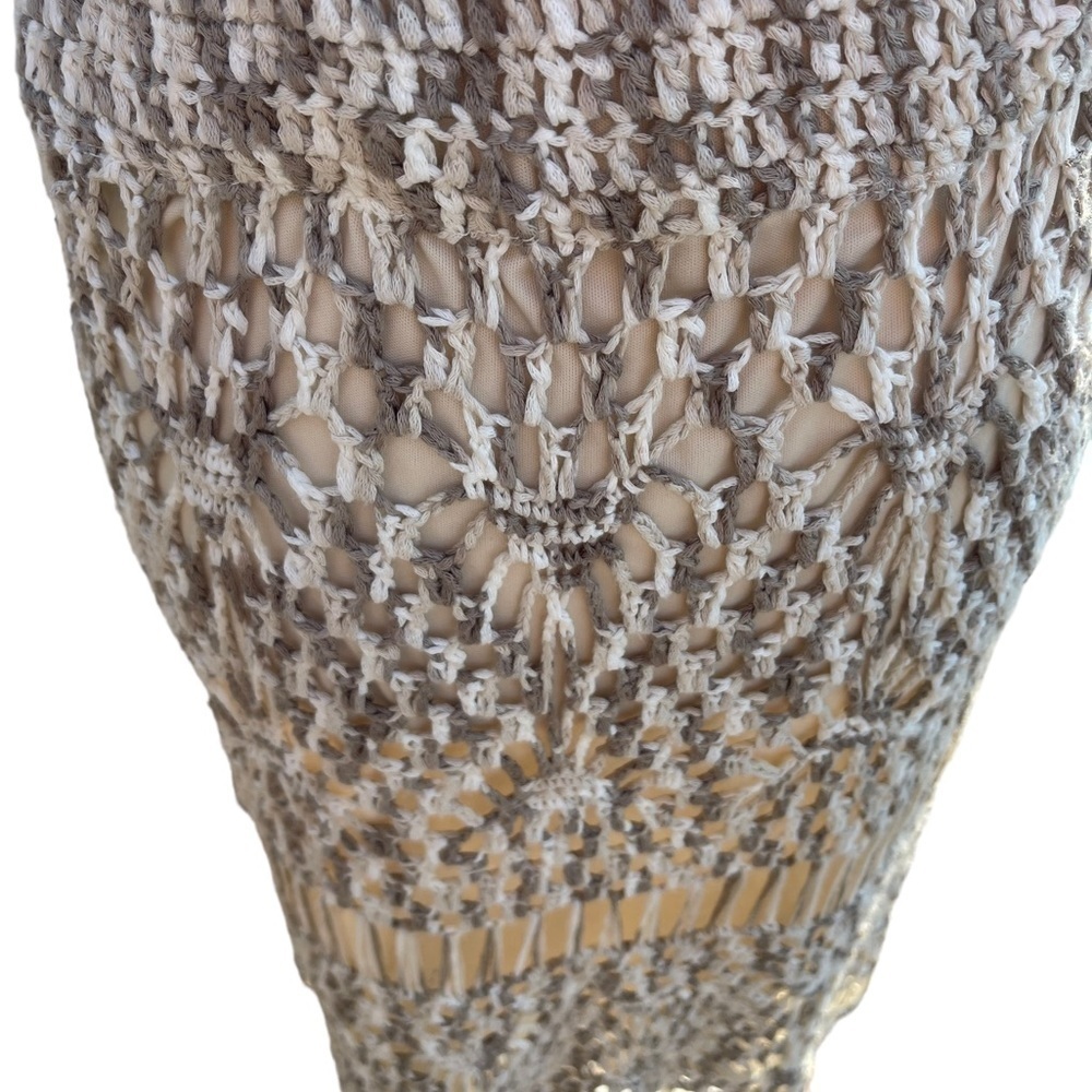 Boston Proper Crochet Midi Skirt, spring, summer, cream, Size Medium - Picture 3 of 10